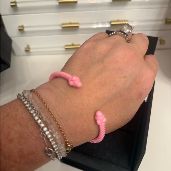 David Yuman! Breast cancer, Renaissance classic cable bracelet. Sz L - Picture 3 of 12